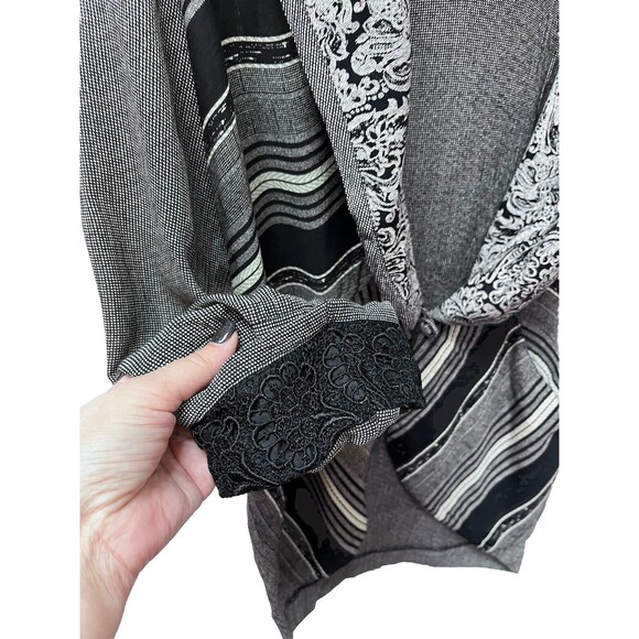 Vintage 90s Women Componix Marsha Brander Sz 8 Black Gray Avant Garde Artsy - Picture 4 of 8